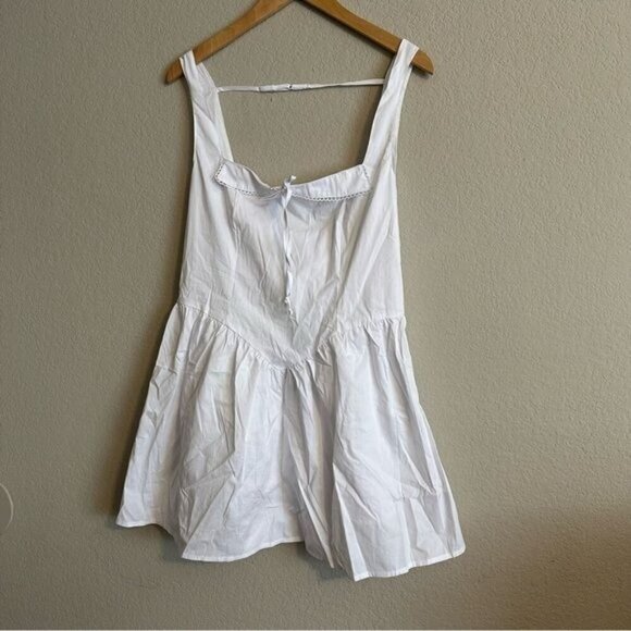 Fashion Nova Anna Poplin Mini Dress White Size Large - Picture 2 of 8